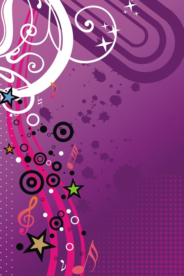 an abstract background with music notes and stars