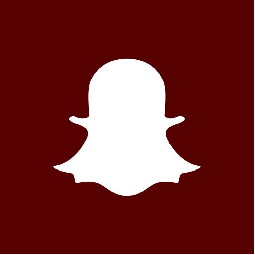 the snap icon is shown in white on a dark red background, and it appears to be an image of a person's head