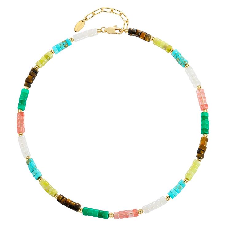 PRICES MAY VARY. ❤: Boho Choker Necklace : Elevate your style with gemstones that enchant. Choose from exquisite options like malachite, amazonite, tiger eye, turquoise, black turquoise, colored gemstones, and more. Our collection embodies the essence of nature's beauty. ❤: Beaded Necklace for Women : Accentuating the beauty of gemstones are our metal spacer beads, meticulously designed to complement and enhance the overall elegance of the choker. Our brass rectangle paperclip link extended chai Colorful Beaded Jewelry For Vacation, Bohemian Strand Jewelry With Letter Beads, Bohemian Spacer Beads Necklace For Vacation, Multicolor Beaded Necklaces For Vacation, Multicolor Beaded Jewelry For Vacation, Multicolor Beaded Necklace For Vacation, Green Jewelry With Colorful Beads For Vacation, Multicolor Beaded Jewelry For Beach, Multicolor Beaded Vacation Jewelry