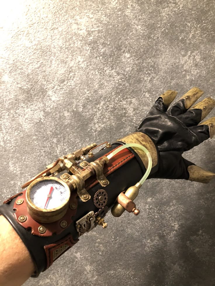 Steampunk Bracer by MuddyOxygenArt on Etsy Steampunk Bracer, Steampunk Gauntlet, Steampunk Arm, Steampunk Mechanic, Steampunk Gloves, Steampunk Character, Steampunk Tendencies, Steampunk Aesthetic, Steampunk Ideas