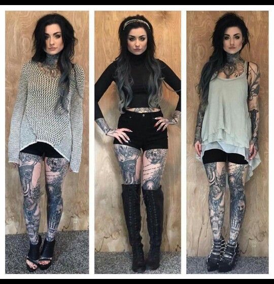 Ryan Ashley Malarkey, Moda Ulzzang, Ryan Ashley, Goth Outfit, Outfit Collage, Tattooed Girls, Alternative Clothing, Tattoo Life, Tattooed Women