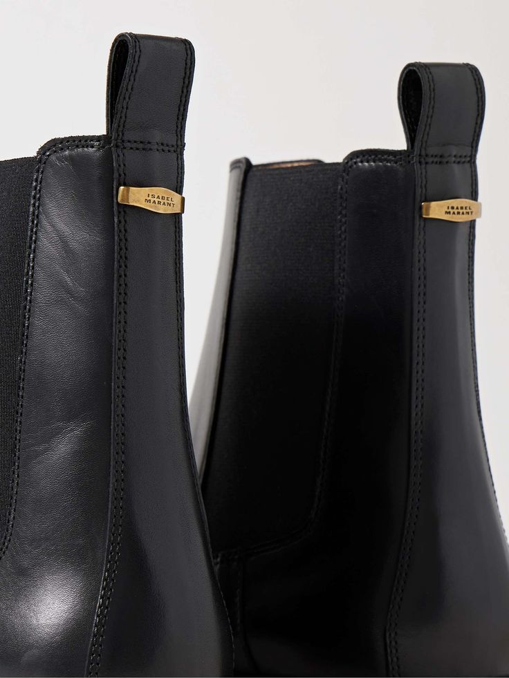 ISABEL MARANT Jelna leather Chelsea boots Classic Leather Chelsea Boots For Office, Classic Calf Leather Heeled Boots For Office, Elegant Fitted Chelsea Boots For Office, Classic Chelsea Boots For Office, Elegant Chelsea Boots With Reinforced Heel For Office, Classic Chelsea Ankle Boots For Office, Classic Ankle Chelsea Boots For Office, Sleek Chelsea Boots With Reinforced Heel For Formal Occasions, Classic Office Boots With Reinforced Heel