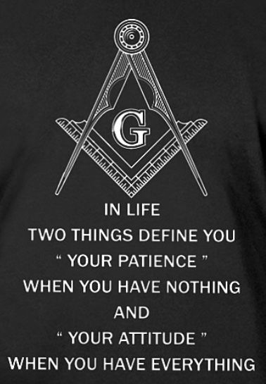 a masonic quote with an all seeing symbol in the center and two things behind it