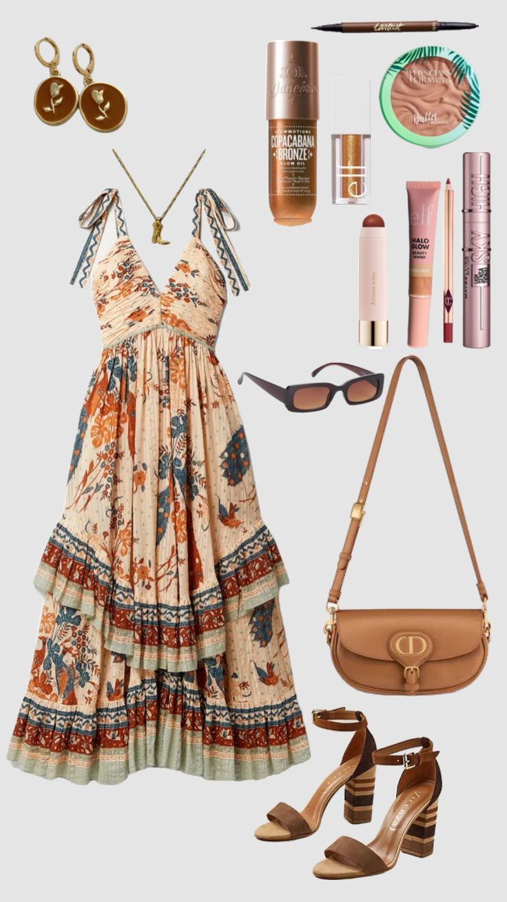 Ranch wedding🐂🌵🎻 #beauty #outfitinspo #summeroutfit #countryfit Outfits For Vacation Casual, Cute Outfit Layouts, What To Wear To A Beach Wedding, Simple Boho Outfits, Simple Outfits Aesthetic, Winery Outfit Summer, Outfit Ideas Layout, Ranch Outfits, Boho Beach Outfit