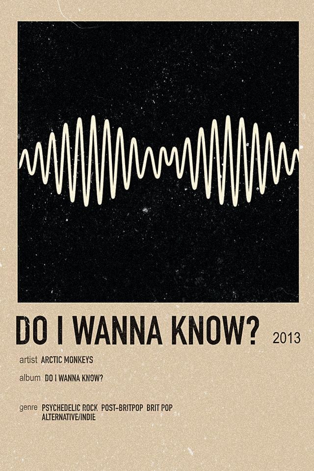 a poster with the words do i wanna know? written in black and white on it