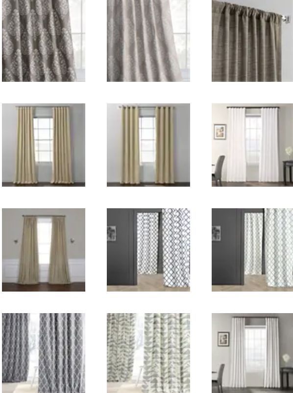 the different types of curtains are shown in this image