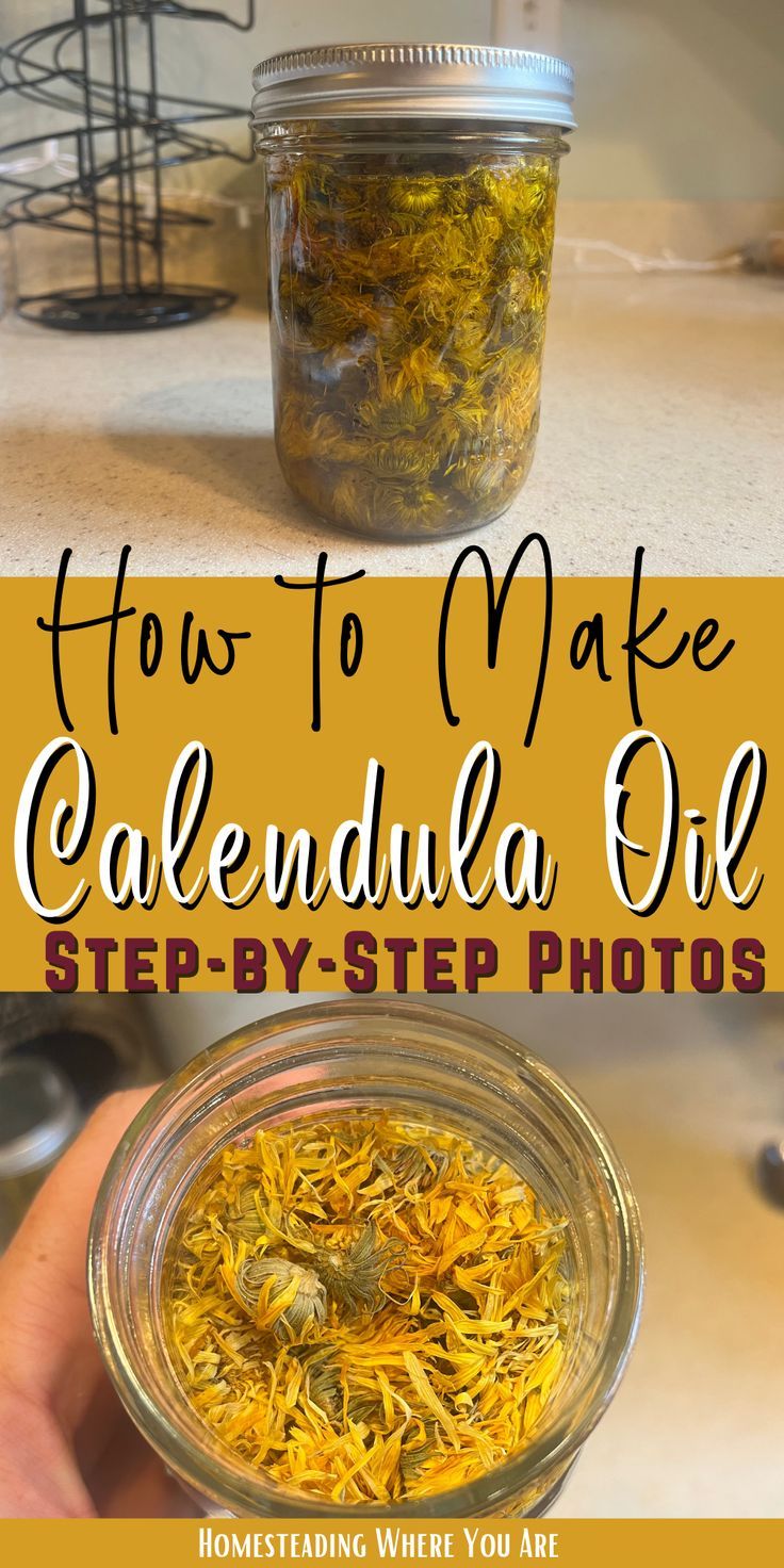 how to make caledala oil step - by - step photos with text overlay