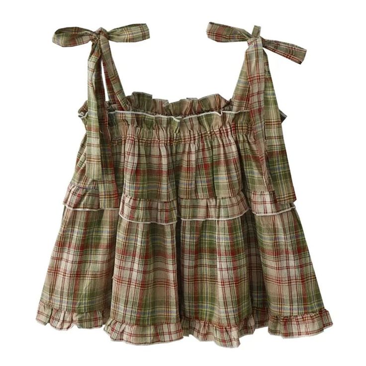 aesthetic plaid bow-tie top boogzel clothing Cute Plaid Summer Dress, Dream Clothes Walmart, Aesthetic Plaid, Girly Y2k, Bow Tie Top, 일본 패션, Plaid Bow Tie, Y2k Crop Top, Plaid Crop Top