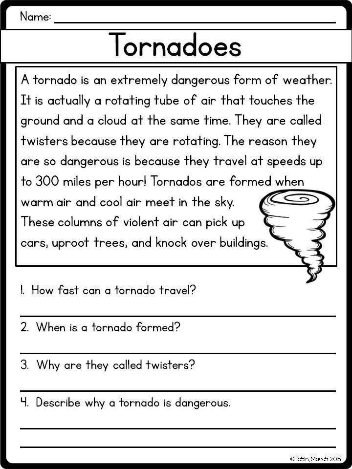 a worksheet with the words tornados on it