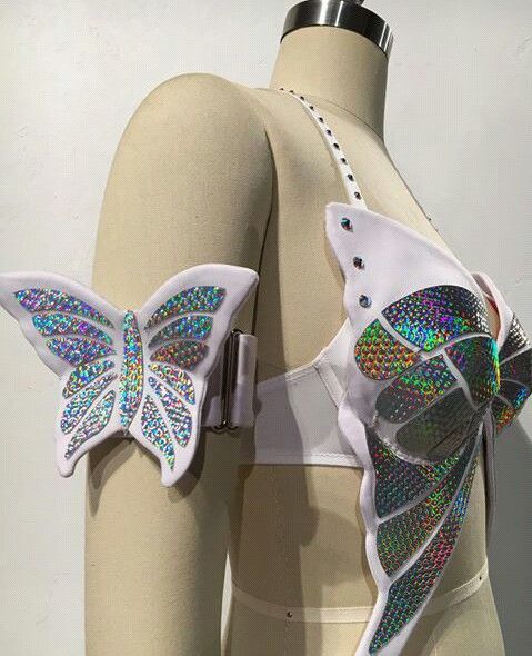 Lollapalooza Outfit, Holographic Butterfly, Rave Jewelry, Butterfly Cuff, Rave Fits, Rave Style, Festival Clothes, Rave Babe, Butterfly Costume