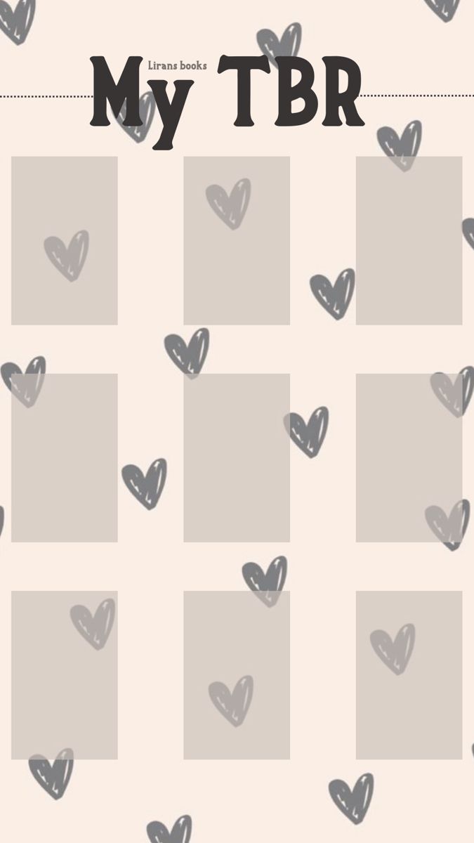 the cover of my tbr book with hearts in grey and black on white background