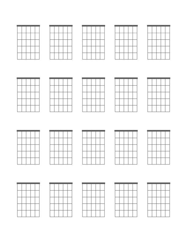 the guitar chords are arranged in rows to form an eight - string pattern, which is also