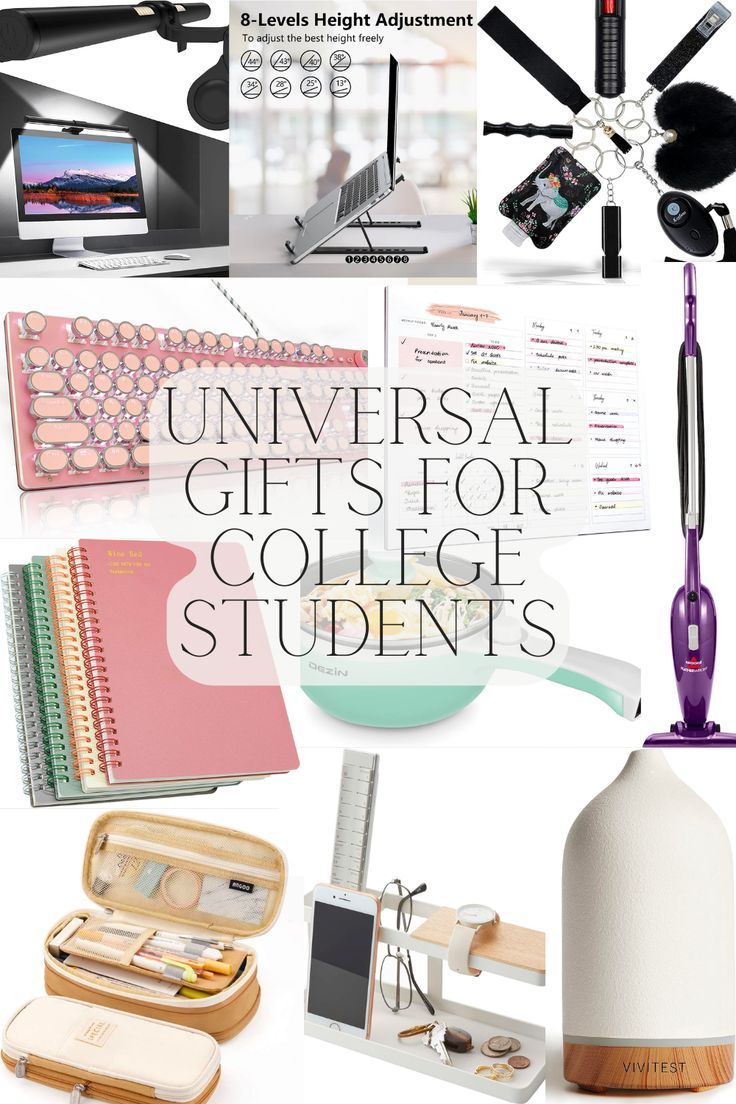 an assortment of gifts for college students