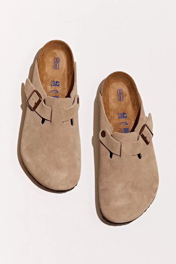 Birkenstock Boston Soft Footbed Clog | Urban Outfitters Dark Brown Birkenstock Boston, Birkenstock Shearling Boston Clog, Mens Clogs Birkenstock Boston, Birkenstock Boston Soft Footbed, Boston Soft Footbed, Birkenstock Outfit, Boston Clogs, Suede Clogs, Birkenstock Boston