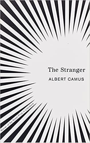 the strange book cover with black and white lines in the center, which reads'the strange