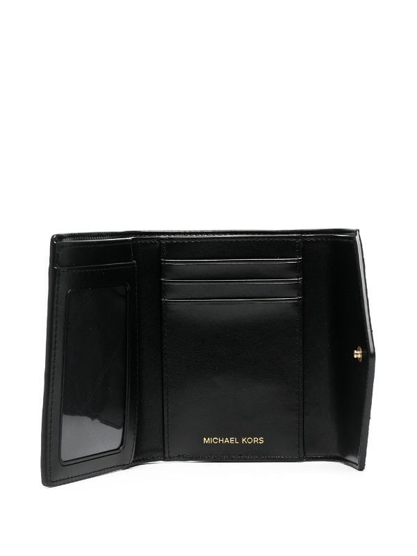 Shop black Michael Michael Kors Carmen logo-plaque wallet with Express Delivery - Farfetch Michael Kors Outlet, Gold Leather, Letter Logo, Long Wallet, Outlet, Michael Kors, Women Wear, Wallet, Handbags