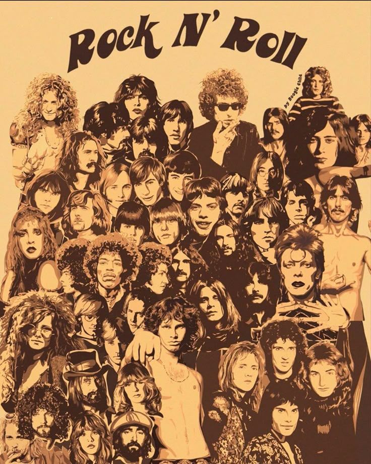 the poster for rock'n'roll is shown here