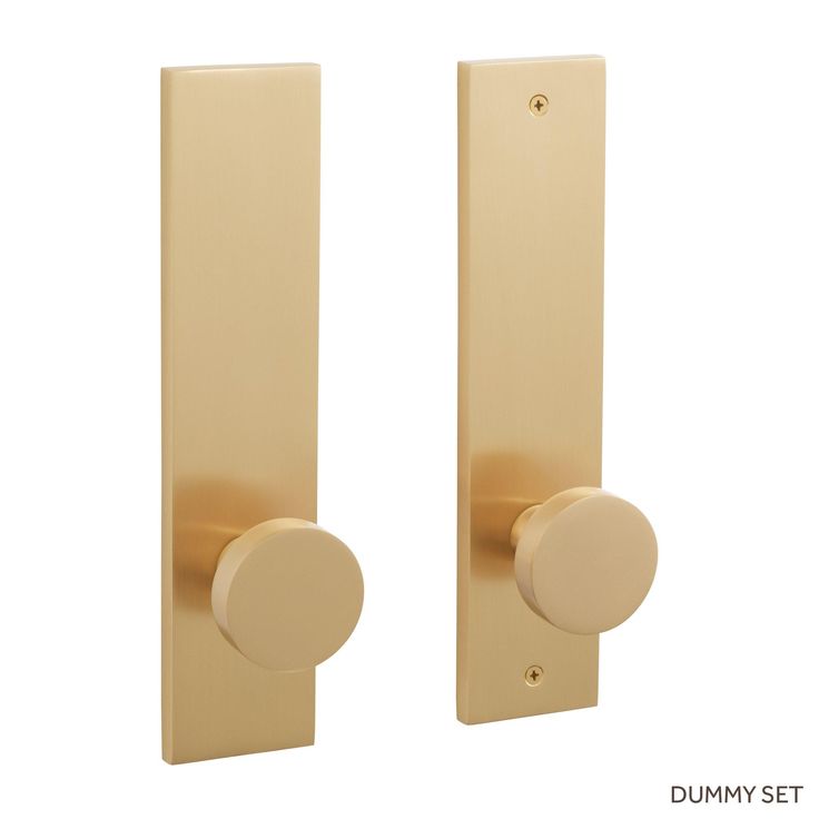 an image of a door handle set with knobs on the front and back sides