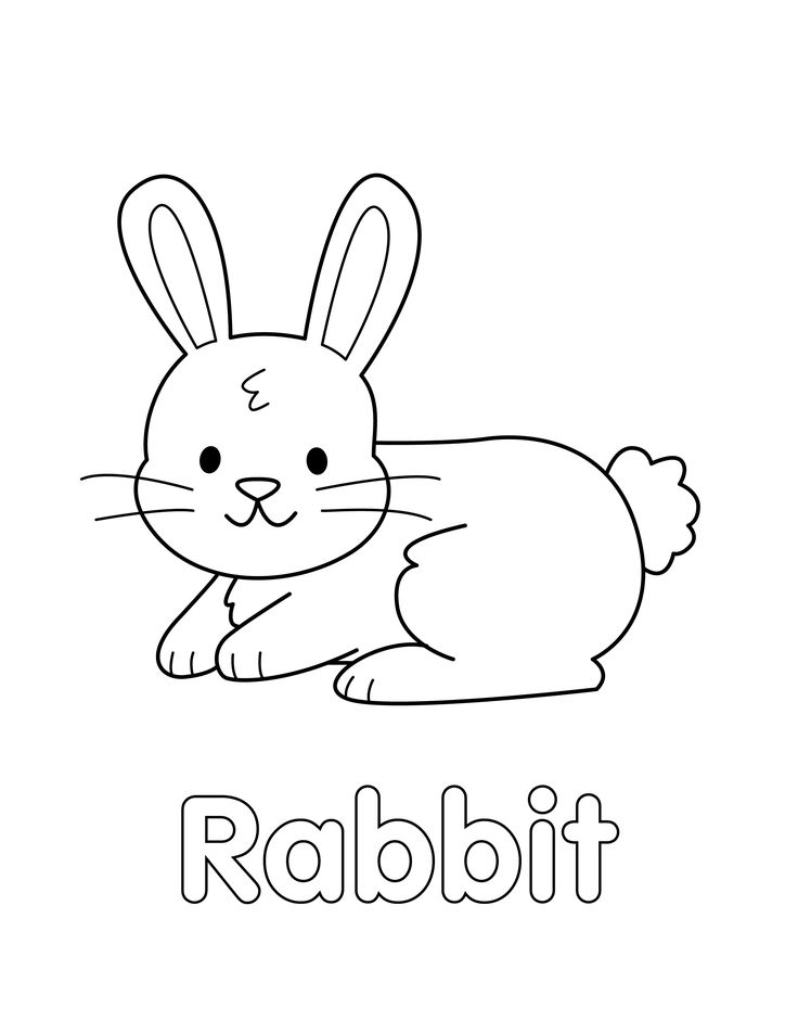 Bunny Coloring Page Printable from LittleBeeFamily Rabbit Worksheets Preschool, Farm Coloring Pages Preschool, Rabbit Activities For Kids, Crayon Packaging, Rabbit Activities, Animal Coloring Pages Free Printable, Pet Coloring Pages, Rabbit Drawing Easy, Rabbit Outline