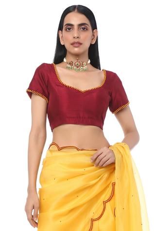 Shop for Label Nitika Yellow Organza Saree With Blouse for Women Online at Aza Fashions Yellow Organza Saree, Organza Saree With Blouse, Organza Embroidery, Embroidery Leaf, Maroon Blouse, Yellow Saree, Embroidered Saree, Sunshine Yellow, Embroidered Neckline