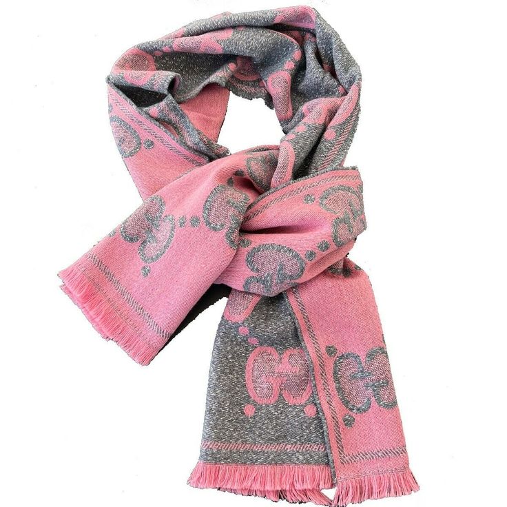 Gucci GG Pink Monogram Wool Ladies Scarf Company Gucci Style Scarf Size  75" L 18.5" W Material Wool Includes Scarf Only Scarf Company, Ladies Scarf, Gucci Style, Style Scarf, Outfit Challenge, Pink Monogram, Gucci Fashion, Everything Pink, Ely