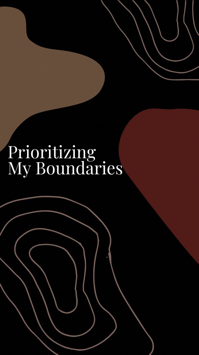 the cover for prioritizing my boundariess, with black and red shapes on it