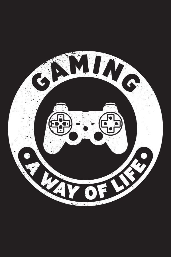 a black and white logo with two video game controllers in the center that says gaming is a way of life