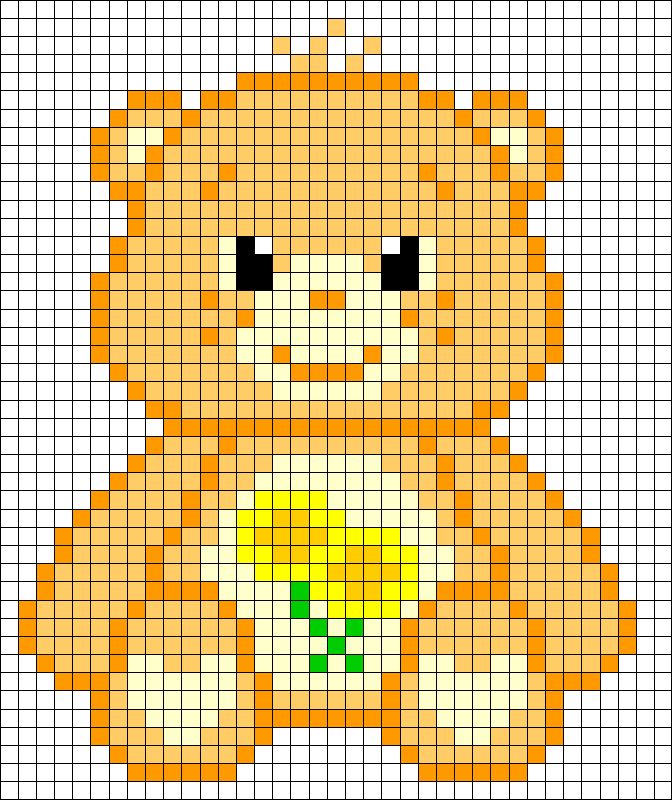 a cross stitch teddy bear holding a tennis ball