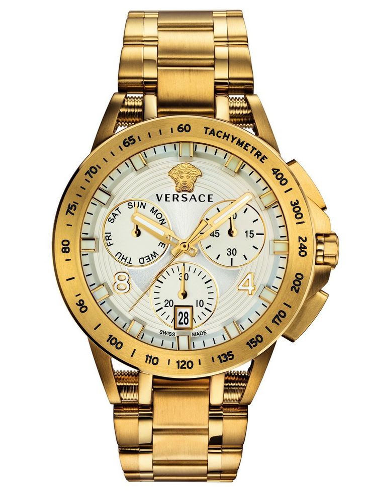 Versace SPORT TECH Mens Chronograph White & Gold Watch VERB00518 - Shop at Altivo.com Tech Watches, Mens Chronograph, Swiss Made Watches, Versace Watch, Gold Watch Men, Chronograph Watch Men, Gianni Versace, Versace Men, Luxury Watches For Men