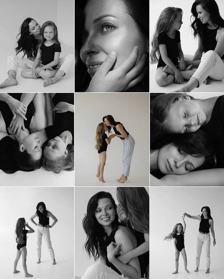 black and white photo collage of women posing for pictures