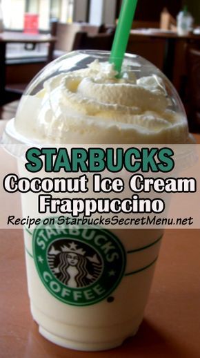 starbucks ice cream frappuccino in a plastic cup with a green straw on top