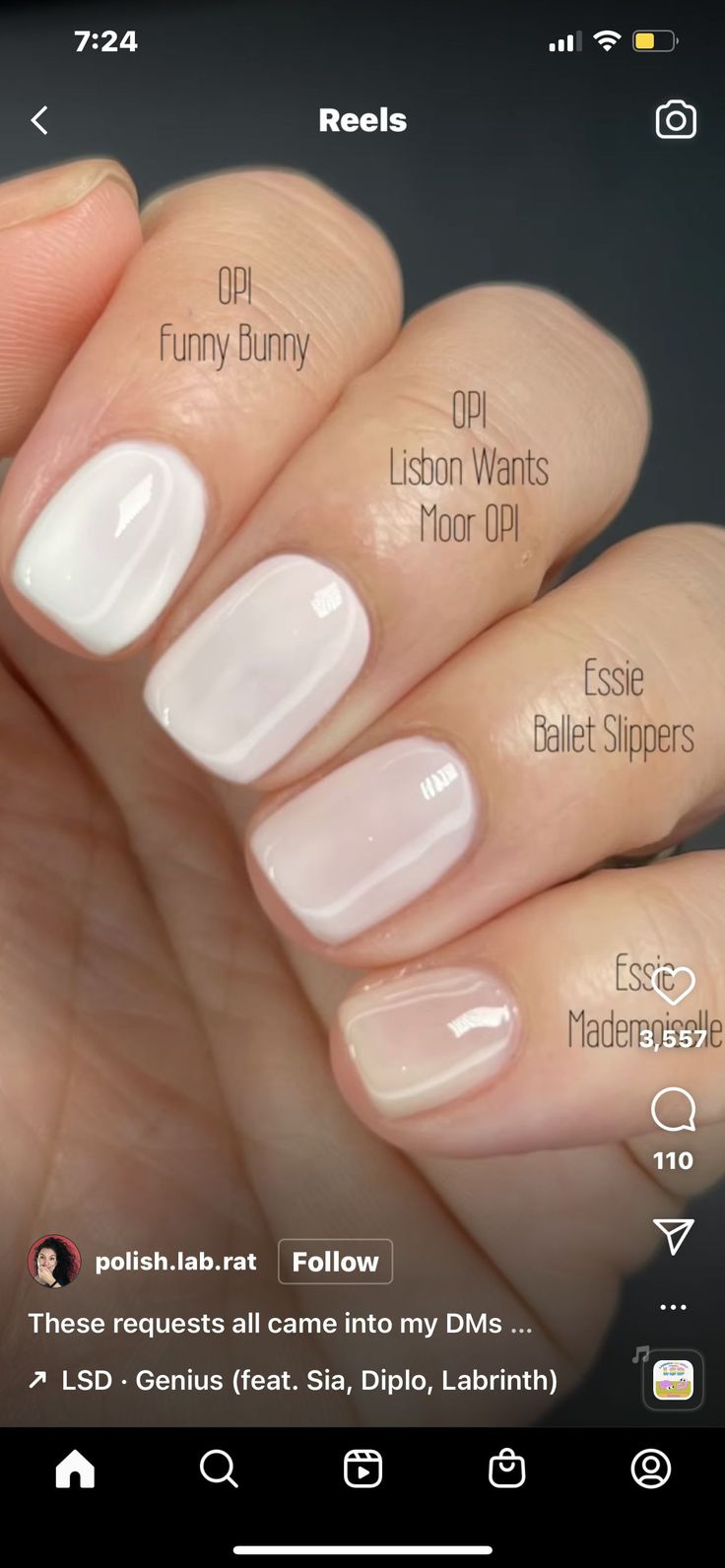 Neutral Nails For Fair Skin, Nail Color For Champagne Dress, Neutral Nail Colors For Pale Skin, Bridesmaid Nails Neutral, Ballet Slipper Nails, Funny Bunny Nail Polish, Wedding Day Nails For Bride, Neutral Pedicure, Ballet Slippers Nail Polish