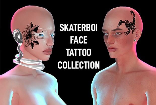 two people with face tattoos on their bodies