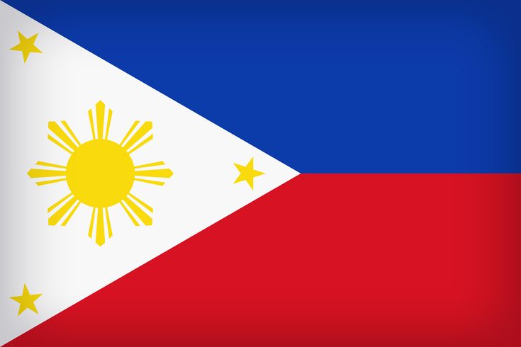 the philippines flag is shown with stars on it's left and right side,