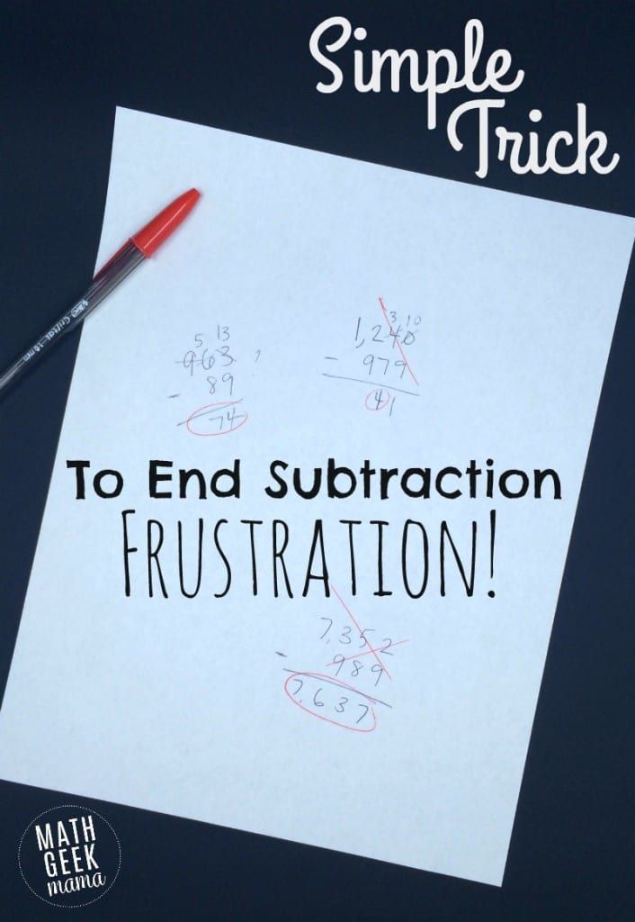 a piece of paper with the words to end subtraction frustration written on it