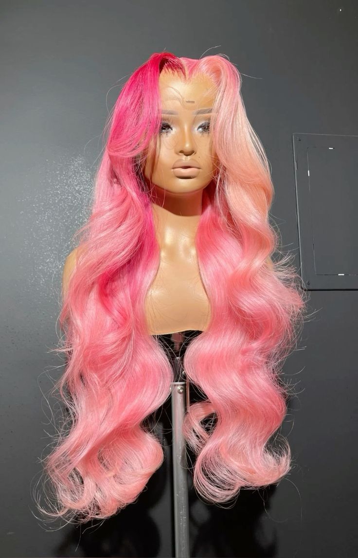 30 Inch Highlight Pink Blonde Orange Body Wave Custom Wigs Light Pink 13x4 HD Lace Frontal Human Creative Hair Color, Snowflake Print, Loc Journey, Protective Hairstyles Braids, Frontal Hairstyles, Pretty Hair Color, Celebrity Hair Stylist, Hot Hair Styles, Dope Hairstyles