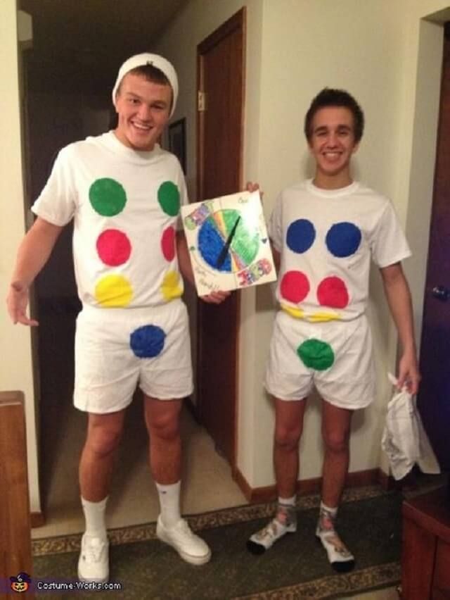 two people dressed up as clowns for halloween