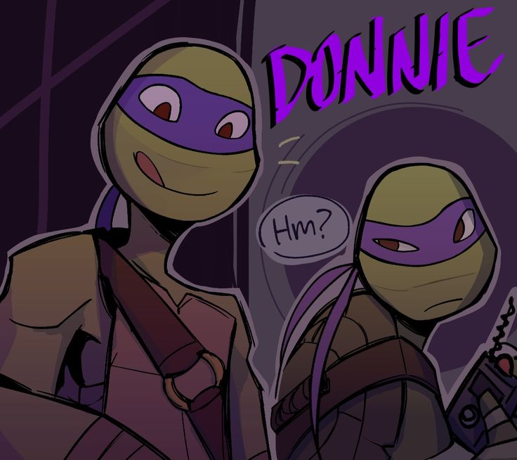 two teenaged ninja turtles are talking to each other