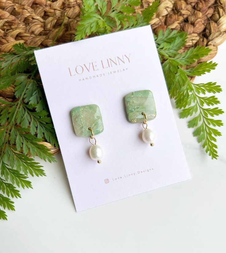 Add a natural stone look with these stunning sage green clay earrings! Earthy Green Dangle Earrings, Everyday Green Earrings With Natural Stones, Green Nature-inspired Everyday Earrings, Everyday Green Nature-inspired Earrings, Earthy Green Drop Earrings, Sage Green Earrings, Green Clay Earrings, White Clay Earrings, Fort Walton Beach