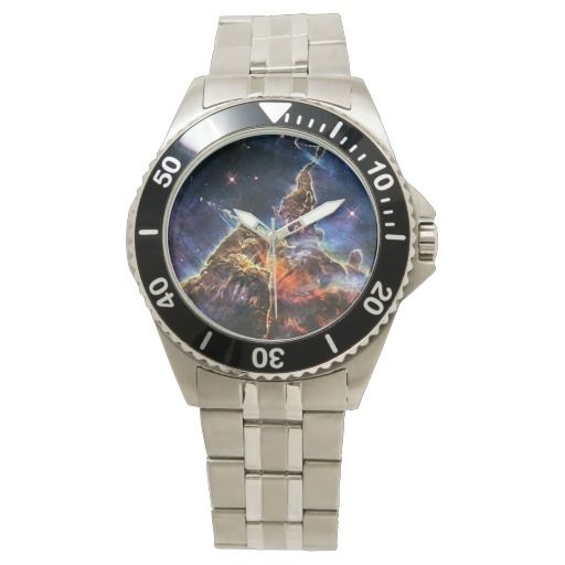 Carina Nebulae or Mystic Mountain space wrist watch Nasa Watch, Map Watch, Stainless Steel Bracelet Men, Flower Watch, Yellow Chevron, Custom Watch, Black Hole, Stainless Steel Watch, Wrist Watches