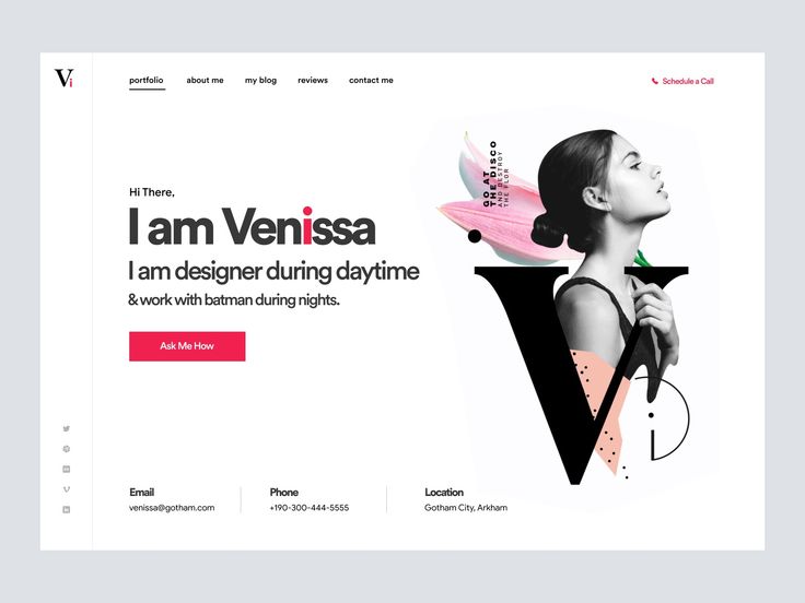 the website design for i am venisa, an italian fashion designer and founder