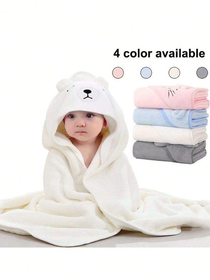 1PC Cartoon Coral Fleece Hooded Baby Towel -  Soft Bath Towel, Infant Towels Blanket, Newborn Baby Bathrobe With Hood For Babie, Toddler, Infant - Ultra Absorbent, Natural Baby Stuff Baby Bath Shower Gifts For Boy And Girl Multicolor    Flannelette Plain    Bathroom, size features are:Bust: ,Length: ,Sleeve Length: Cartoon Coral, Gifts For Boy, Kids Bath Towel, Baby Bath Robe, Soft Bath Towels, Hooded Baby Towel, Towels Kids, Baby Towel, Kids Bath