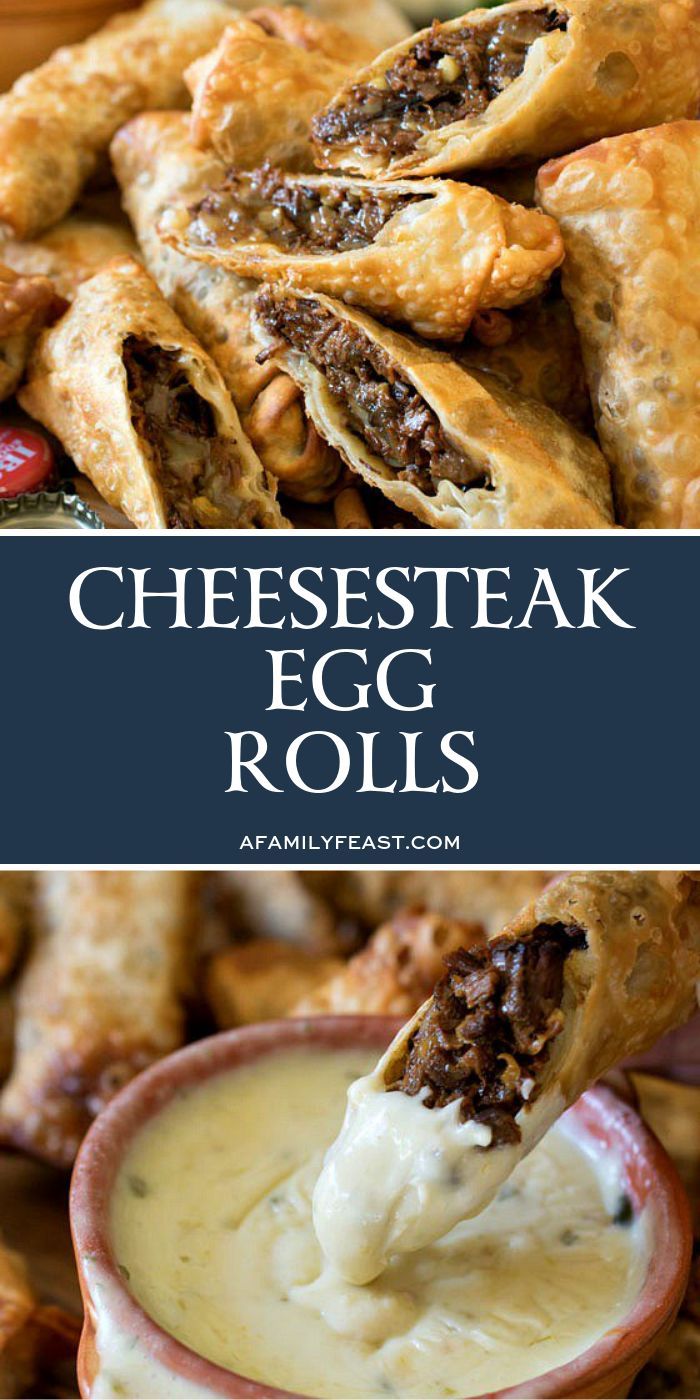 cheesesteak egg rolls with dipping sauce