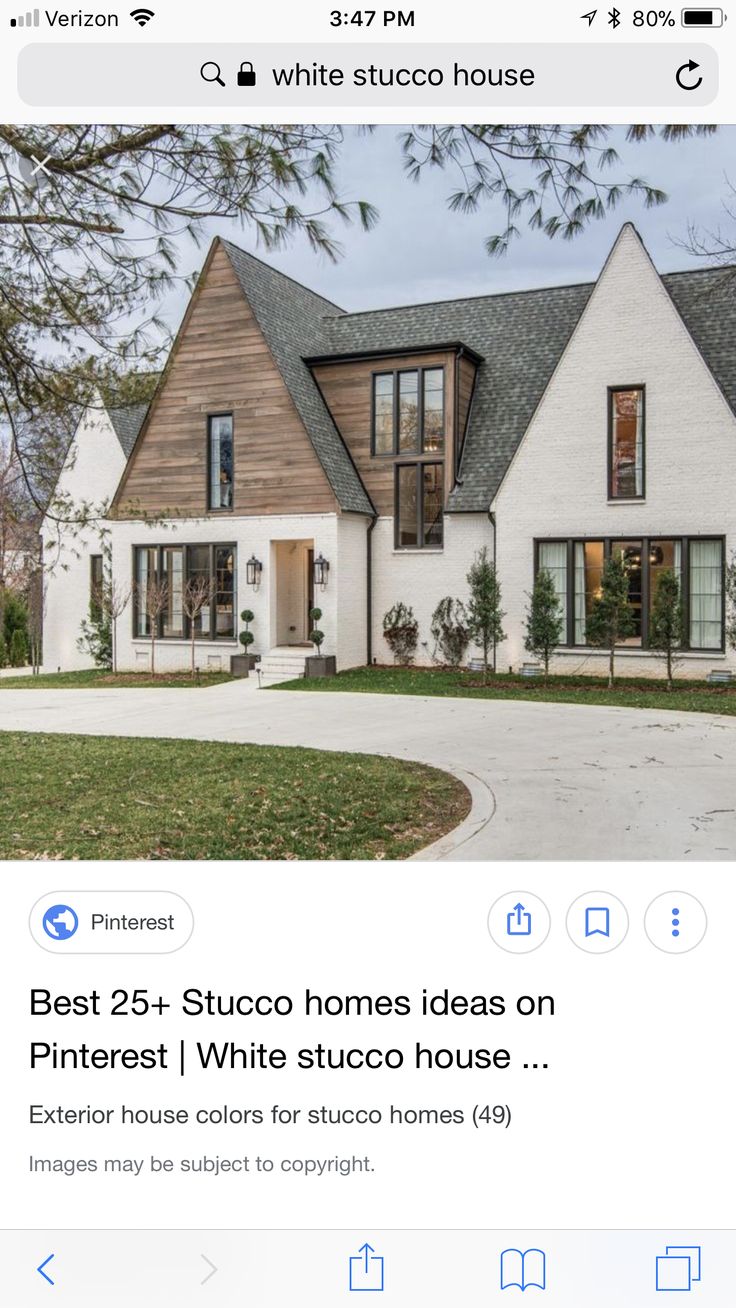 an instagram page for pinterest white stucco homes