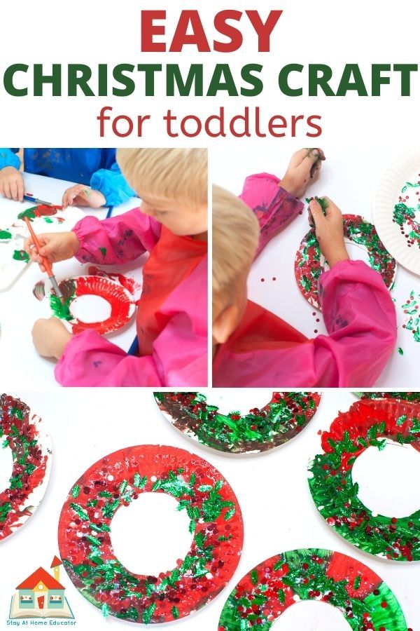 christmas crafts for toddlers that are easy and fun to make with paper plates, yarn, and glue