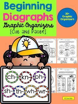 a book with the title beginning diagrams for graphic organizers, cut and paster's