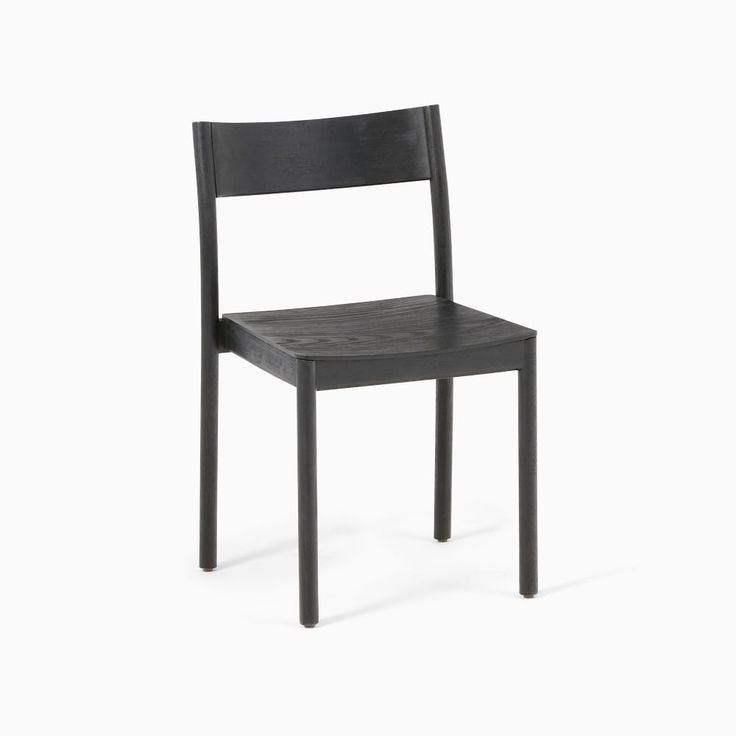 a black wooden chair against a white background