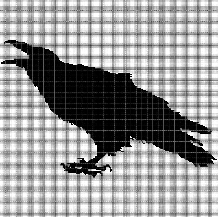 the silhouette of a bird is shown in black and white