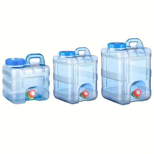 three plastic containers with lids and handles