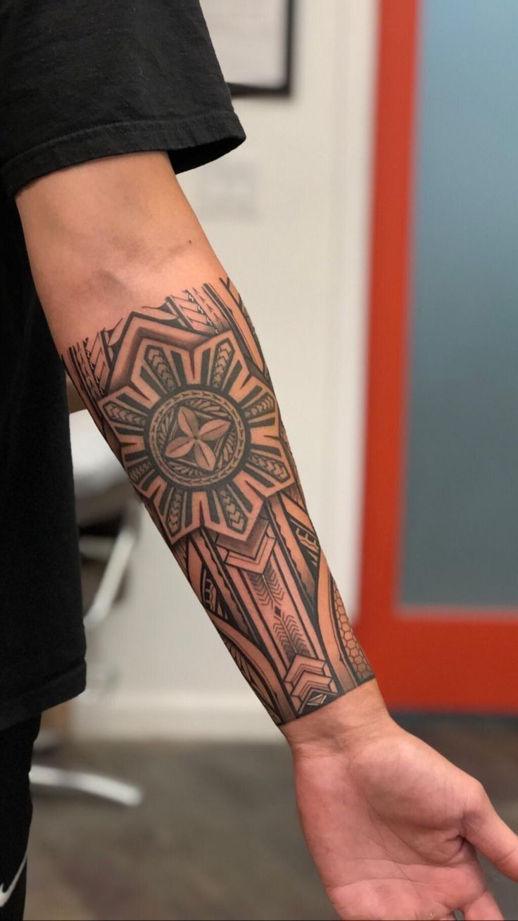 a person with a tattoo on their arm